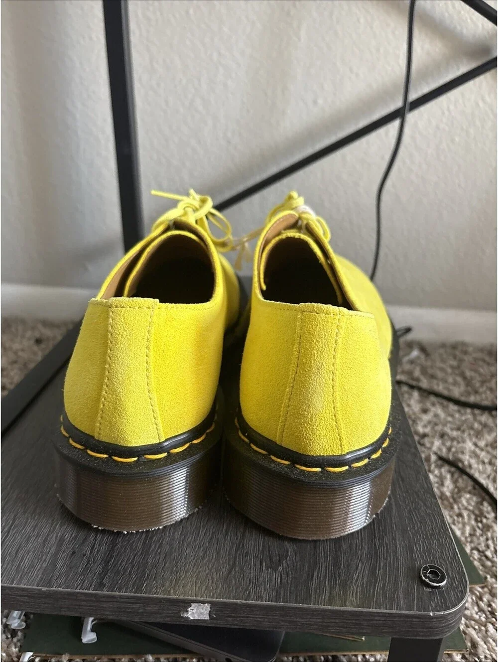 Dr Martens 1461 Made in England Buck Suede Oxford Shoe Yellow Men's US Size 8